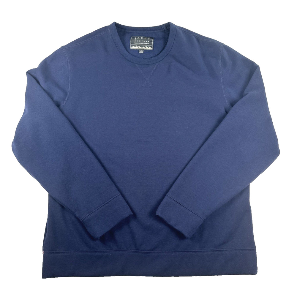 Jachs New York Fleece Sweatshirt Mens M Black Crew Neck Soft‎ Casual Pullover